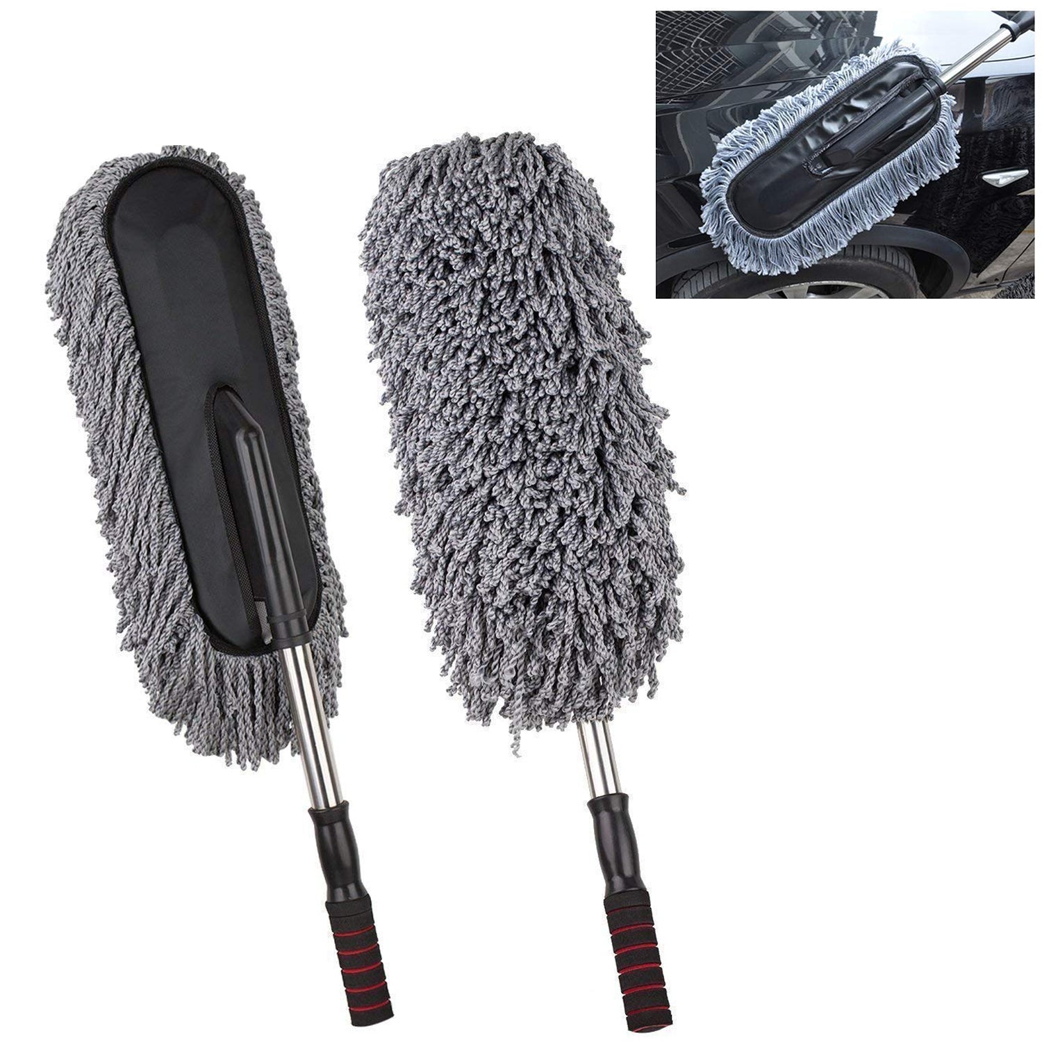 Car Duster, Long Retractable / Soft / Non-Slip / Handle Multipurpose Microfiber Wash Brush Vehicle Interior and Exterior Cleaning Kit with for Car, Boats or Home Car Duster, Long Retractable / Soft / Non-Slip / Handle Multipurpose Microfiber Wash Brush Vehicle Interior and Exterior Cleaning Kit with for Car, Boats or Home